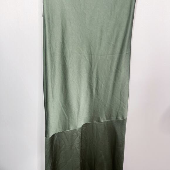 Significant Other US Size 10 Fern Green Olinda Dress Maxi One Shoulder Draping - Picture 11 of 16